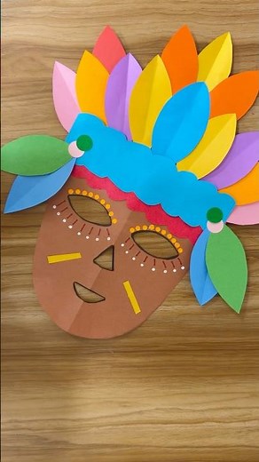 Tribal mask making / DIY tribal mask with paper #papermask #papercraft #satisfying #tribalmask