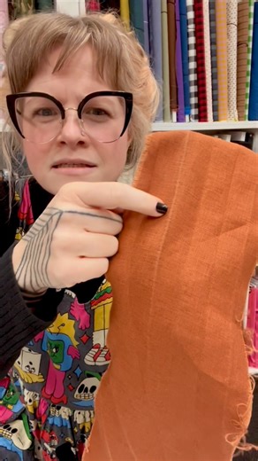 Fade Lines! This is why we store fabric bolts with the folded side up. Fade lines tend to occur in the spin cycle and the dryer. To avoid fading, wash as gently as possible and air dry. #fabrictalk #fabric #linen #fabricstore #pgh #pittsburgh | Firecracker Fabrics