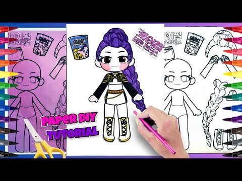 🎵Paper Diy RUMI HUNTRIX - Kpop Demon Hunters Tutorial✂️ 케이팝데몬헌터 헌트릭스 악마