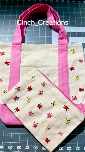Work in progress hand embroidery canvas tote bag #fypシ #bag #embroidery #sewing #diy #diyprojects