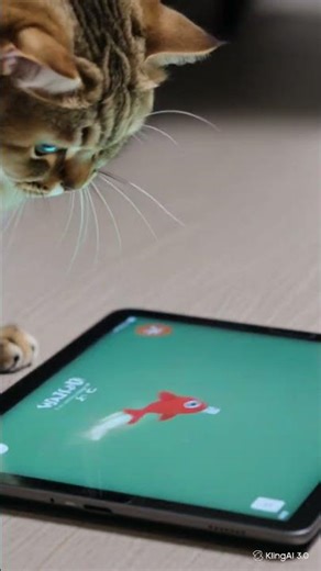 Cat Plays Fish Game on iPad 🐟🐱 – Genius or Silly?