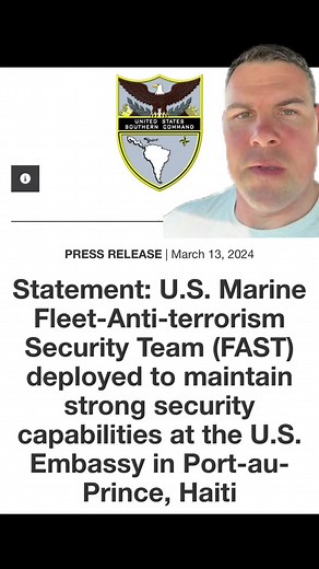 US Marine FAST Team Deploys to Maintain Security at US Embassy in Haiti