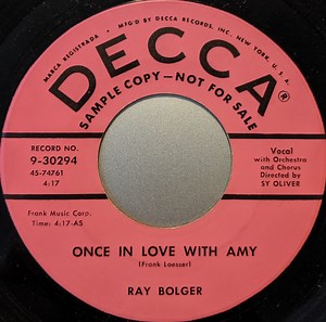 Ray Bolger - Once In Love With Amy / Dearie
