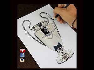 How to draw the CHAMPIONS LEAGUE TROPHY (Speed Drawing)