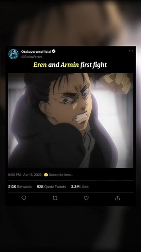 Best Friends to Mortal Enemies | AOT's Saddest Moment #anime #emotional #shorts