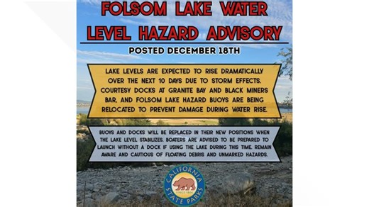 Folsom Lake docks removed as water levels expected to rise over next 10 days