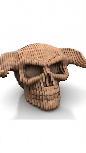 Devil skull - scroll saw multi layered 3D project