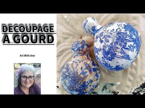 How to decoupage for beginners| acrylic painting| #decoupage #gourd #how to decoupage