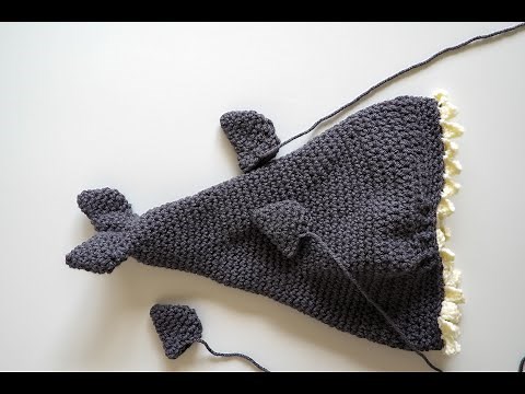 Quick crochet shark hat (2/2) not a tutorial