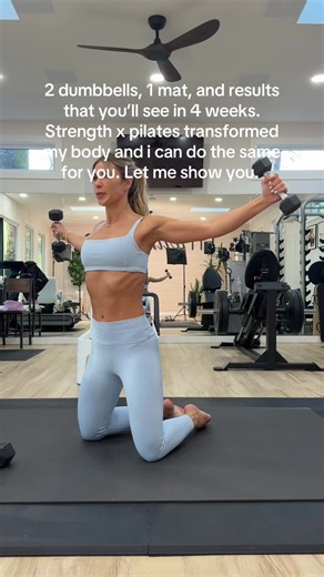 The best at home strength x pilates workouts for women!! Start your first week on me today!! #homeworkout #workoutmotivation #pilatesworkout #dumbbellworkout #workoutsforwomen