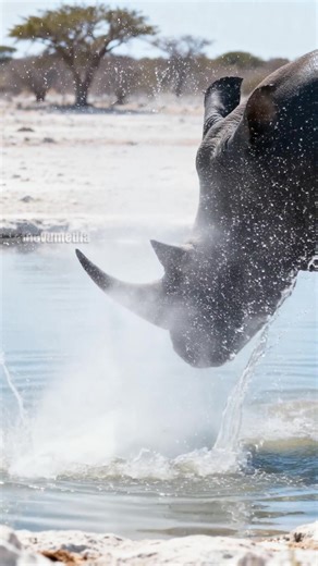 Epic Rhino Family Battles Hyena Pack At Waterhole! #wildlife #nature #animals | Daily Paw Stories