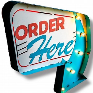 Order Here, Mid Century Inspired Diner, Retro Marquee Sign, Light up Sign, AMERICAN MADE - Etsy