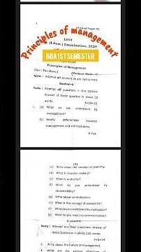 Principles of Management | previous year question paper | BBA 1st semester #bbacourse #bbastudents