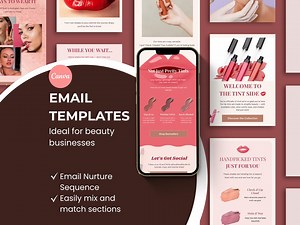 Nurture Sequence for Lip Product Email Marketing Template for Beauty Brand Drag & Drop Email Nurture Sequence Newsletter Campaign - Etsy UK