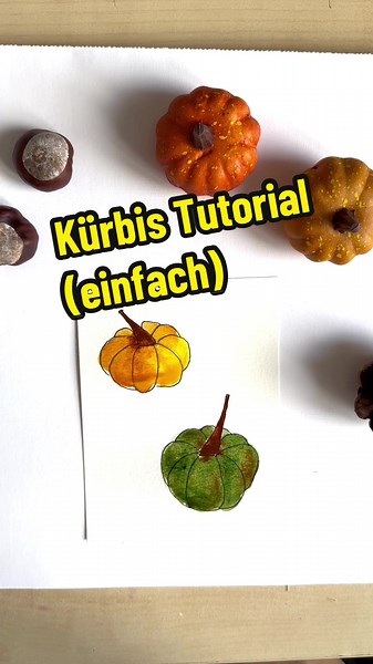 Aquarell Tutorial: Einfache Kürbisse malen
