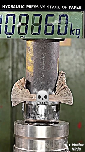 Hydraulic Press vs Stack of Paper #viral #shorts