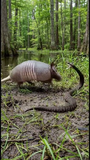 Armadillo vs Cottonmouth Extreme Speed Snake Strike & Survival Fight in the Wild