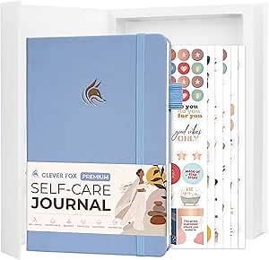 Clever Fox Self-Care Journal Premium – Daily Gratitude & Mental Health Notebook for Women – Reflection & Personal Development Journal (Periwinkle)