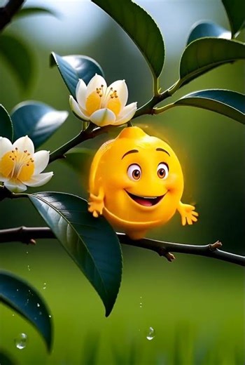 Lemon Blossom Transforms into a Cute Bouncing Fruit #shorts #Lemon #Satisfying