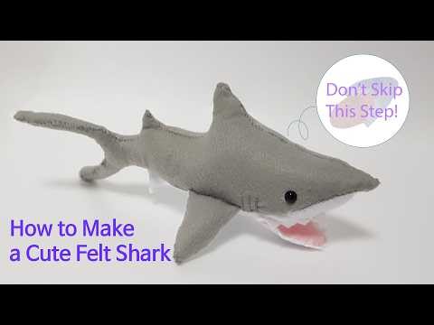 Cute Felt Shark Plush DIY Step by Step Sewing Tutorial + Belly Part Tips