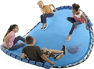 HearthSong 8 Foot WonderWave Outdoor Rocking Seesaw with Handles, Padded Frame, and Quick-Dry Mat, Holds up to 500 Pounds