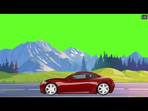 Beautiful Car Green Screen Animation Effects mountain Road car HD Footage