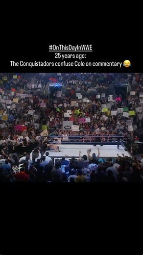 3.7K views · 162 reactions | Sound on for this!  “Where are our Spanish announcers when we need them?!, pleads Jerry Lawler Who are these mystery masked Spanish men, providing such entertainment on commentary and Reeking of Awesomeness? So begins the fun feud with Edge & Christian and the Hardys involving these gold costumes! #OnThisDayInWWE | On This Day in WWE | Facebook