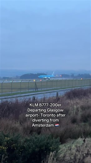 KLM b777 departing Glasgow airport - Toronto after diverting from Amsterdam 🇳🇱 | #aviation #klm #glasgowairport #b777 #diversion