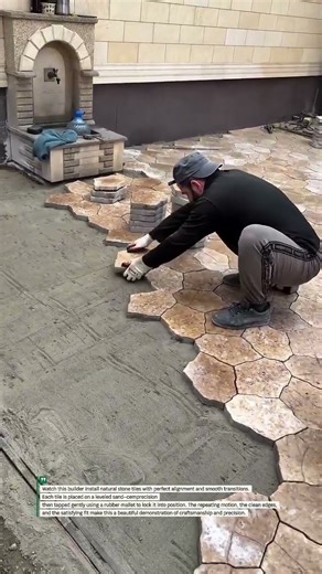 Satisfying Stone Tile Installation | Precision Patio Work #Paving #DIY #Construction