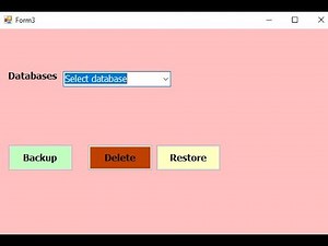 Backup delete and restore sql server database in VB. net