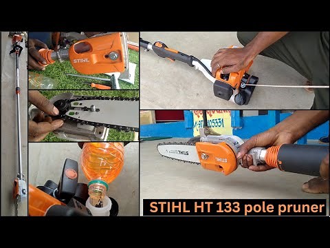 STIHL HT 133 pole pruner petrol cutter machine complete fitting and review | Technical sritam