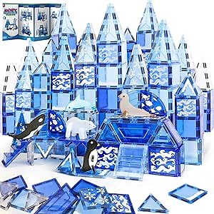 TOY Life Magnetic Tiles for Kids Ages 4-8, Magnetic Toys for Toddlers 3+, Magnet Tile Building Toy for Kids Ages 3-5, Magnet Building Tiles, Toddlers Preschool (56 pcs)