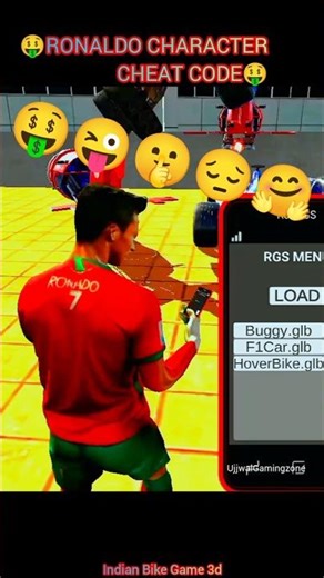 Ronaldo Character Cheat Code🤑 #indianbikesdriving3dnewtodayupdate #automobile #games #ytshorts #gta