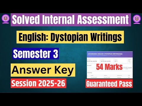 DU SOL| Internal Assessment English: Dystopian Writings| Sem 3| Answer Key | 2025-26