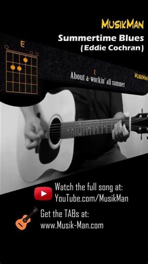 Summertime Blues 👱🏼🎸 (Short Version) - Eddie Cochran / Guitar Cover / MusikMan