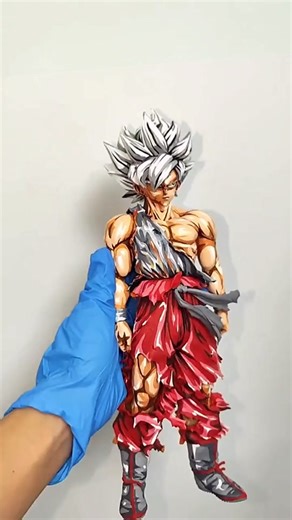 Goku Figure Painted in 2D Comic Style | Art Reveal! #goku #dragonball #dragonballz #figures #diy #painting
