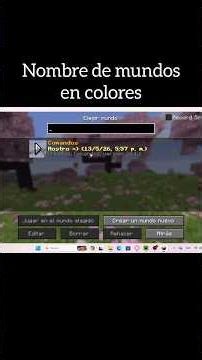 Como tener el nombre de tu mundo en colores 🎨 #minecraft #minecrafttutorial #shorts