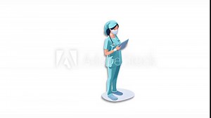 Nurse Icon of nice animated for your isometric videos easy to use with Transparent Background