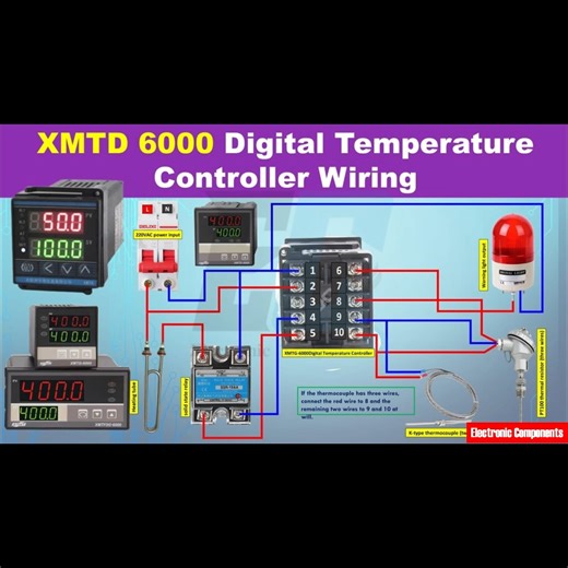 Temperature controller wiring diagram | MTD6000 Digital Temperature Controller Wiring Diagram | 𝐄𝐥𝐞𝐜𝐭𝐫𝐨𝐧𝐢𝐜 𝐂𝐨𝐦𝐩𝐨𝐧𝐞𝐧𝐭𝐬