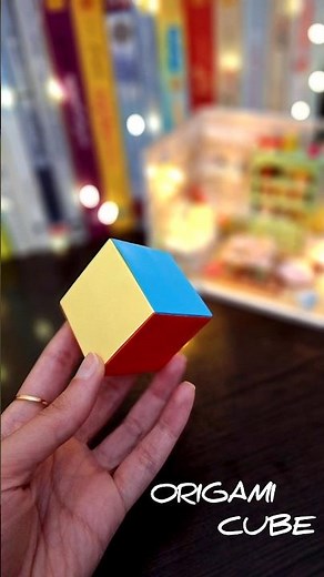 how to make an easy cube without glue ✨️ origami cube 😊 #origamicube #origami #papercraft