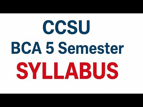 BCA - 1 semester syllabus|BCA syllabus|CCSU