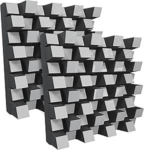 (2 Pack) — Sound Acoustic Studio Diffuser «Sirius» | 2D QRD | Diffusion - Reflection - Absorption - Soundproofing | Wall Art Panel | (20"x20"x6" (50x50x15.3cm), White glossy plastic)