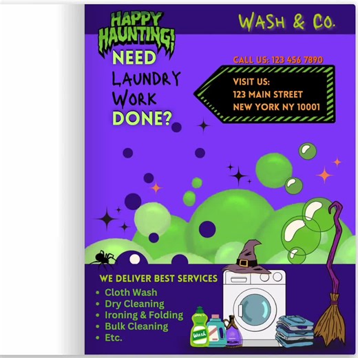 Editable Laundry Service Flyer, Canva Laundry Shop Advertising Template, Customizable Laundromat , Professional Business Wash & Fold Flyers - Etsy