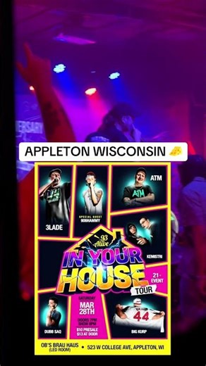 APPLETON WISCONSIN‼️‼️ THE IN YOUR HOUSE TOUR 3/28 #undergroundmusic #tour #viral #wisconsin