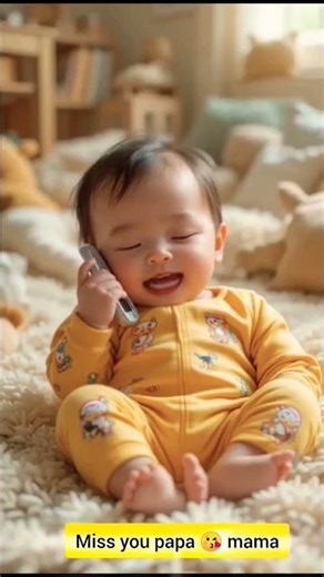 Hello Mama 💖 Hello Papa 💔 I Love You & Miss You 😢 Heart Touching Baby Voice #BabyLove #Shorts