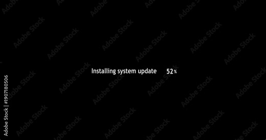 Installing System Update with Percentage Animation on Screen. Motion Graphic of Software Update Progress