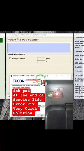 How to solve Epson printer red light blinking Ink pad reset problem | printer service life error