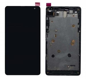 LCD with Touch Screen for Microsoft Lumia 535 Dual SIM - Black (display glass combo folder)
