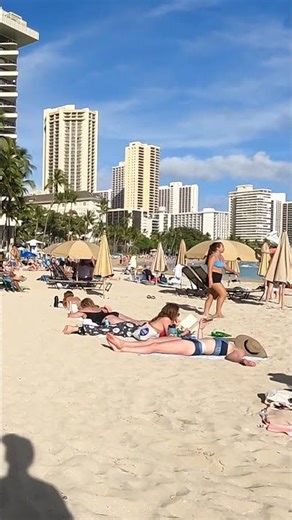 Enjoying a Walk on Waikiki Beach, Hawaii