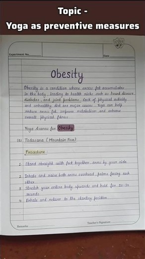 Physical Education YOGA project file 📚✍️ ( Part 1 ) #yoga #physicaleducation #shorts #projectwork